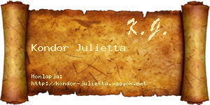 Kondor Julietta névjegykártya